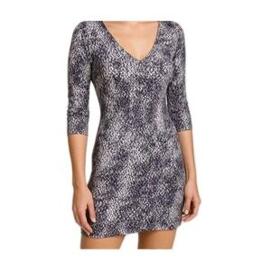 Vintage Designer Alberto Makali Vneck Bodycon Dress Purple Sequin Size Small